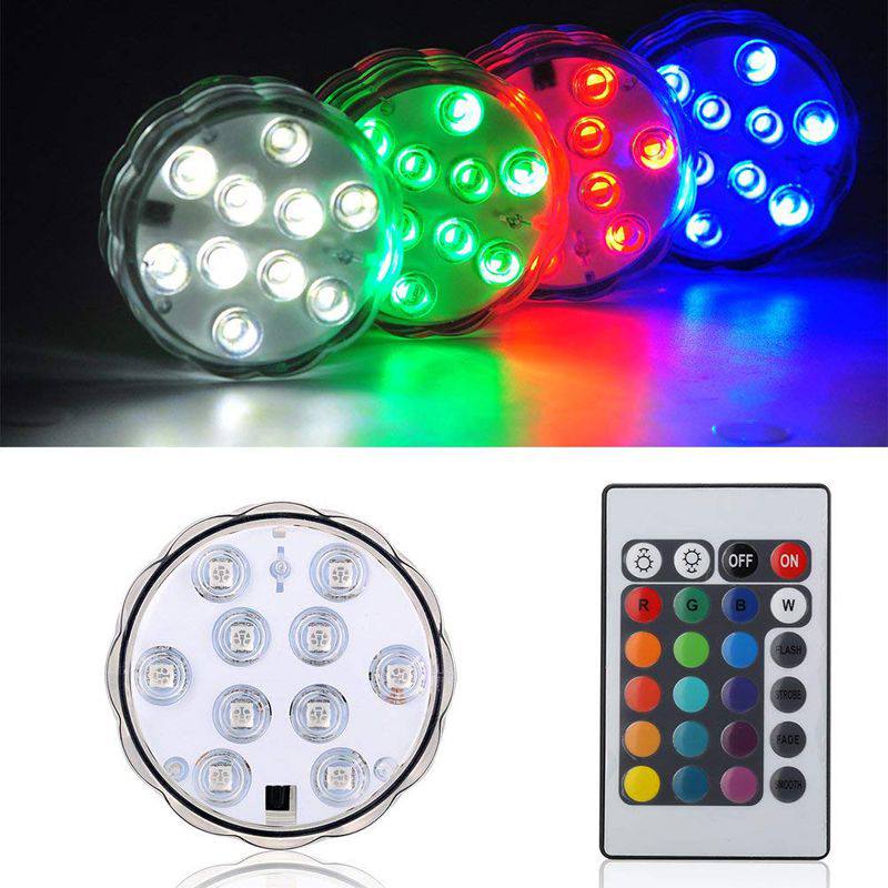 /éclairage d/écoratif imperm/éable submersible /à piles pour le r/éservoir de poissons///étang//piscine//mariage//partie 12 lumi/ères sous-marines de th/é sans flamme de LED blanc chaud