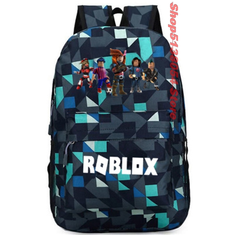 Roblox Plaid Backpack Kids School Bag Women Bagpack Teenagers