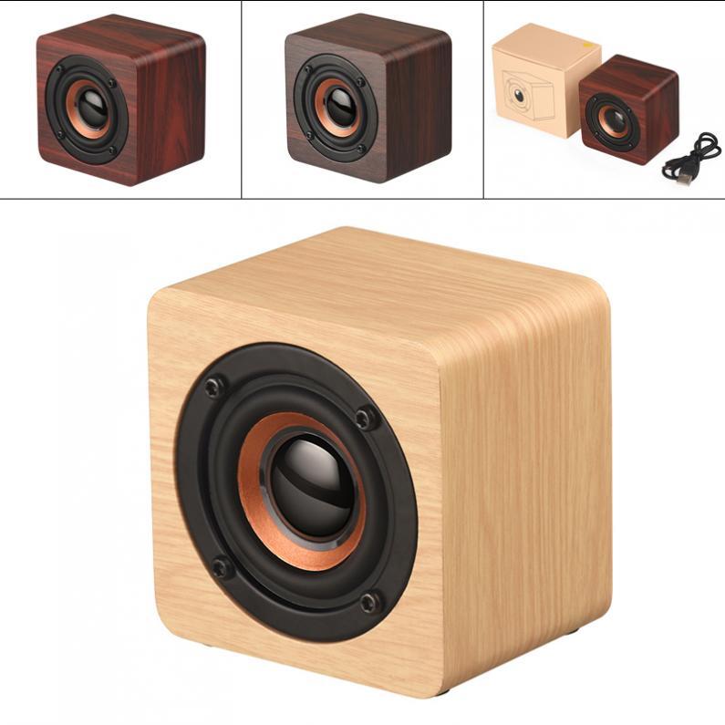 

Q1 Portable Bluetooth Speaker Fashion Mini Speakers for Phone Wireless Audio Home Stereo Music Player Wooden Small Speaker Gift