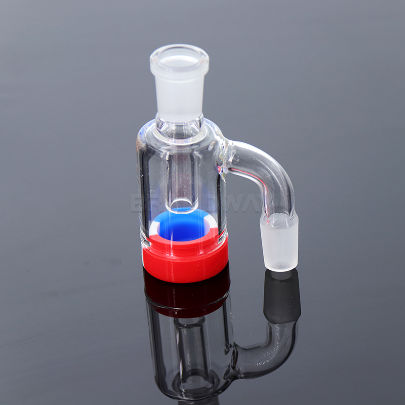 

Smoking 14mm Male Glass Ash Catcher with colors silicone contain straight water bongs oil rig