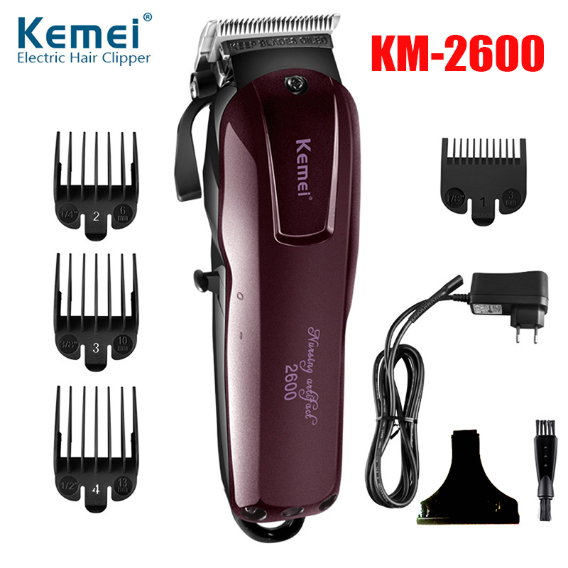 

KEMEI 2600 Professional Electric Hair Trimmer Beard Shaver 100-240V Rechargeable Hair Clipper Titanium Knife Hair Cutting Machine New