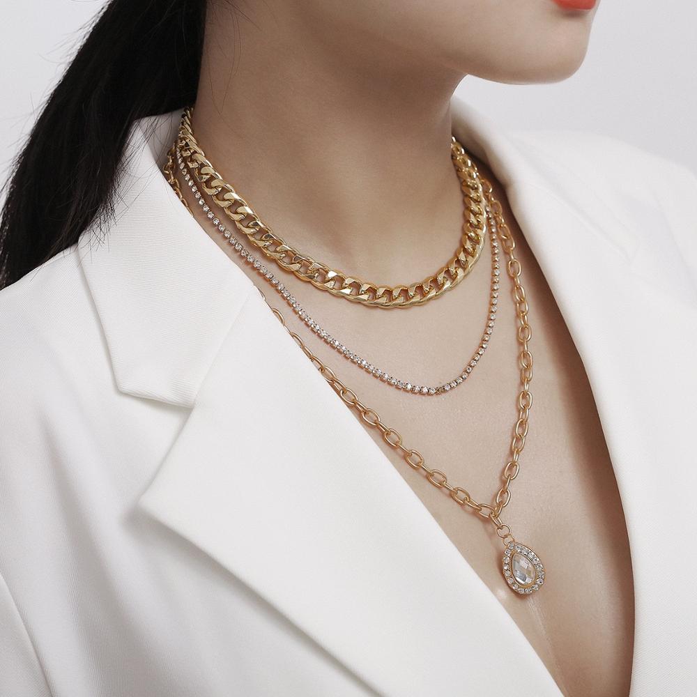 Sn /_ Co /_ Elegante Luna Estrella Borla Charm Doble Capa Cadena Gargantilla