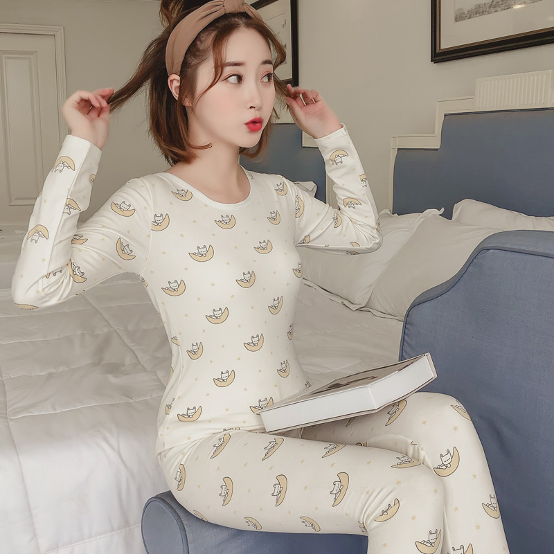 

Winter Women Pajamas Sets Long Sleeve Suit Cartoon Girls Sexy Sleepwear Women's Pijamas Suit Home Clothes Warm Pyjama 5104#