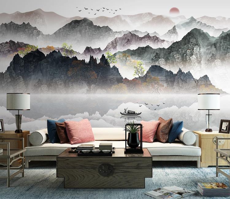 

3D Wallpaper Chinese style landscape painting Nature Landscape Photo Wall Murals Living Room Bedroom Backdrop Home Decor Papel Mural, Customize