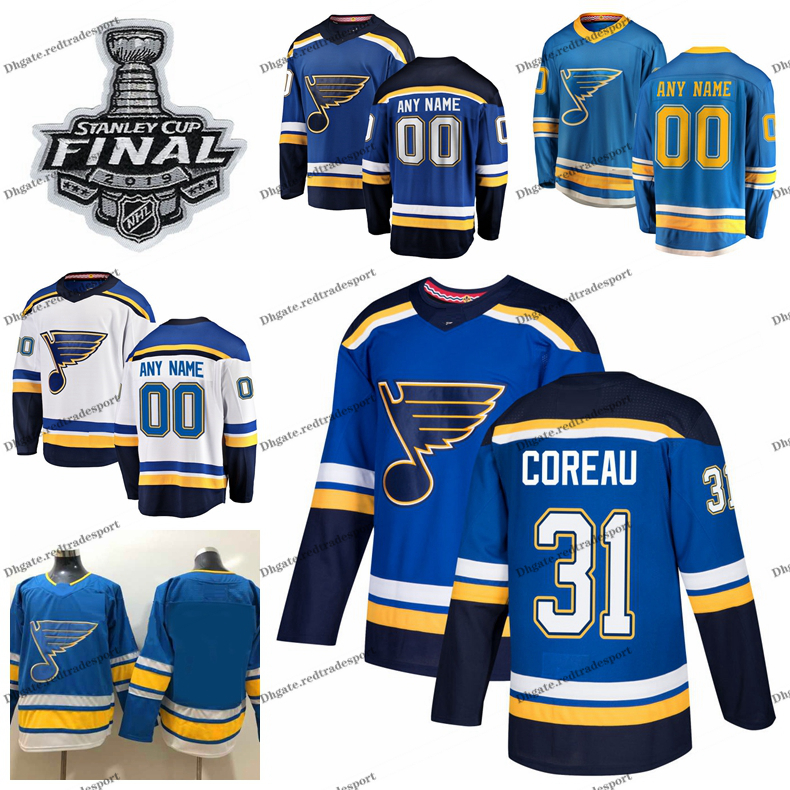 

2019 Stanley Cup Final New Alternate Jared Coreau St. Louis Blues Hockey Jerseys Cheap 31 Jared Coreau Home Blue Stitched Hockey Shirts, Custom white