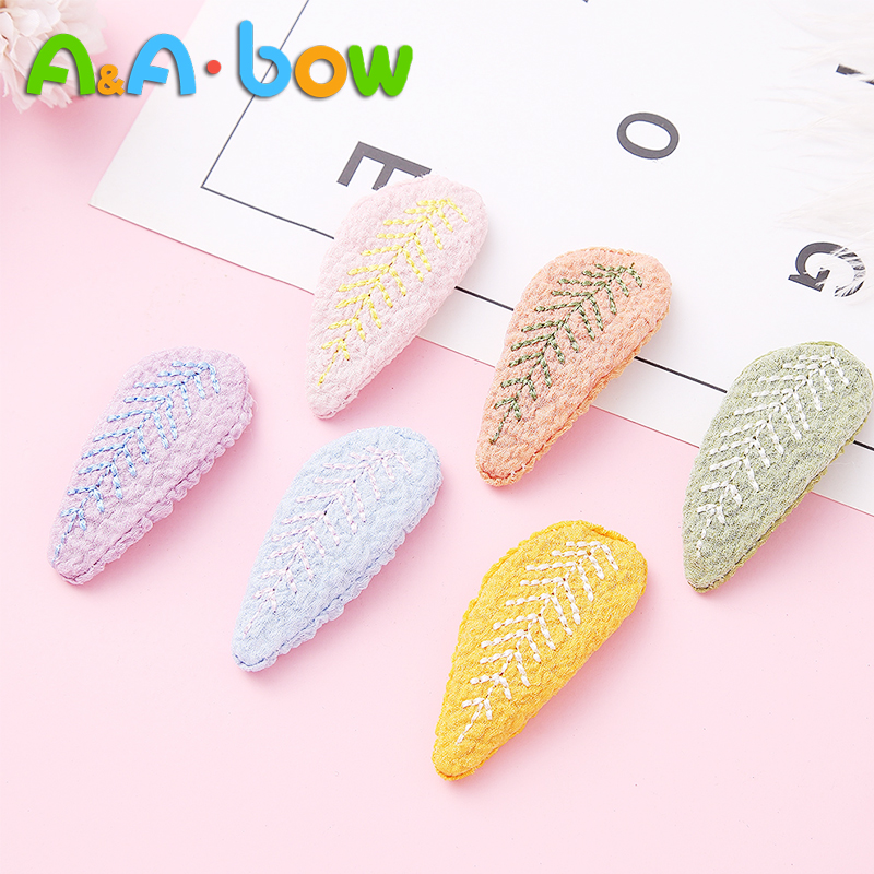

6pcs Snap Hair Clips for Children,Leaf Pattern Hairgrip Barrette Hair Pins,Baby Cute Clip Solid Color Girls Accessorie, A2nsnsfb-9750-2