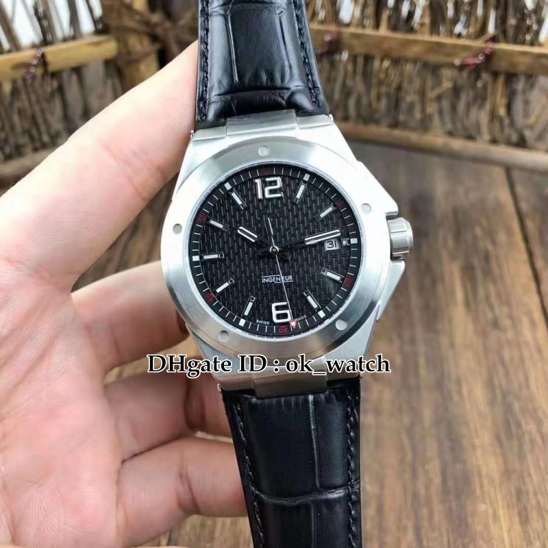 

Top Version Ingenieur Family Mission Earth IW323601 Automatic Mens Watch Black Dial Sapphire Gents New waterproof watches Leather Strap