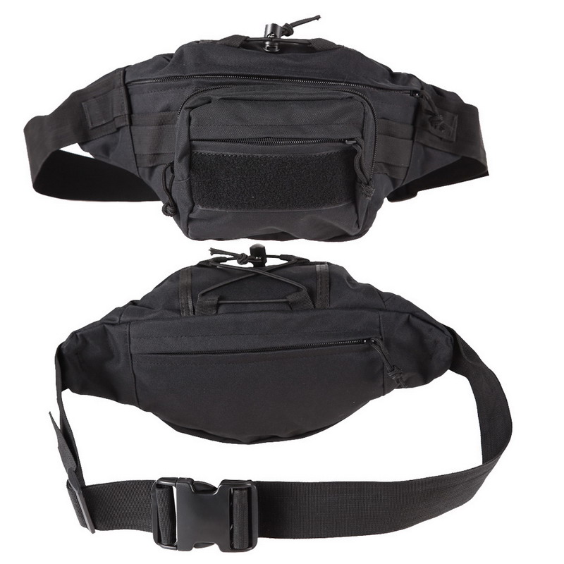 

Outdoor Waist Bag Tactical Waist Pack Shoulder Bag Multi-pocket Molle Camping Hiking Pouch Belt Wallet Pouch Purse, Black