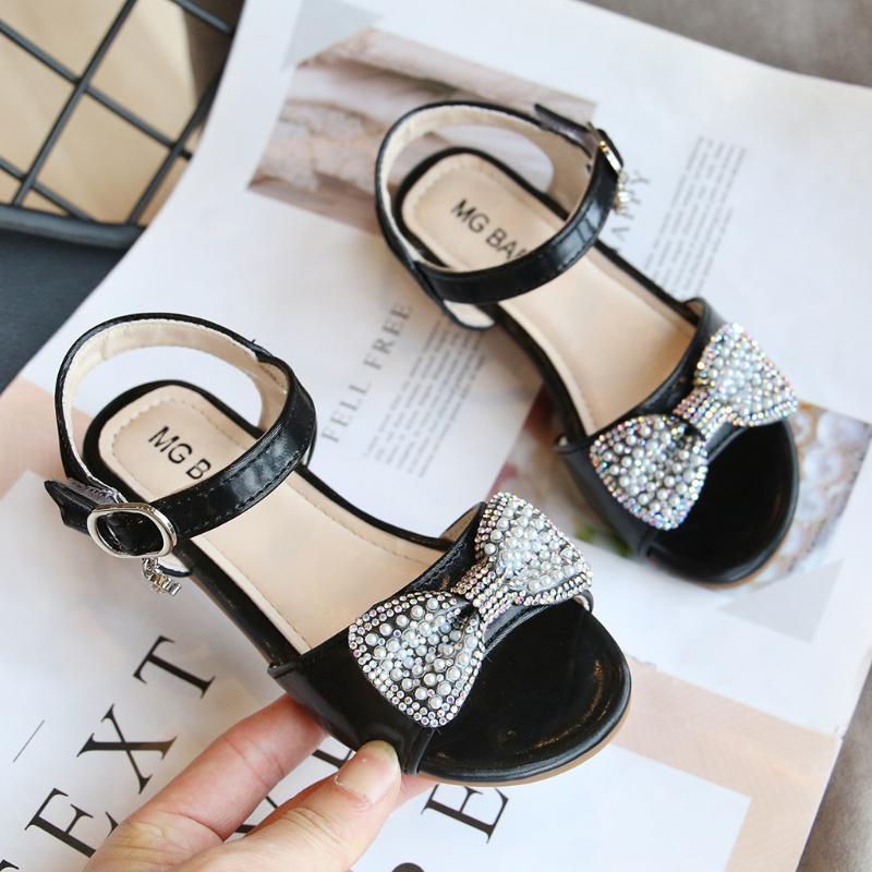 

TELOTUNY sandals Kids Baby Girls Butterfly Knot Pearl Princess Shoes sneaker leather Buckle Summer beach Sandals girls Jun12, Black
