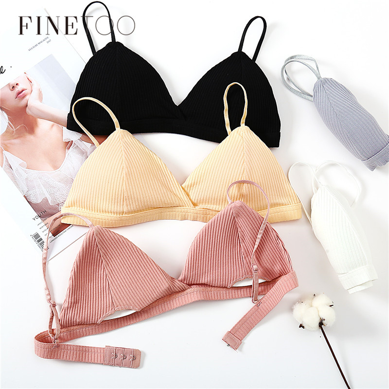 

Deep V Wireless Bra French Style Bralette Sexy Lingerie Soft Women Bras Comfortable Cotton Crop Top Girl Brassier 32-38 5 Colors, White