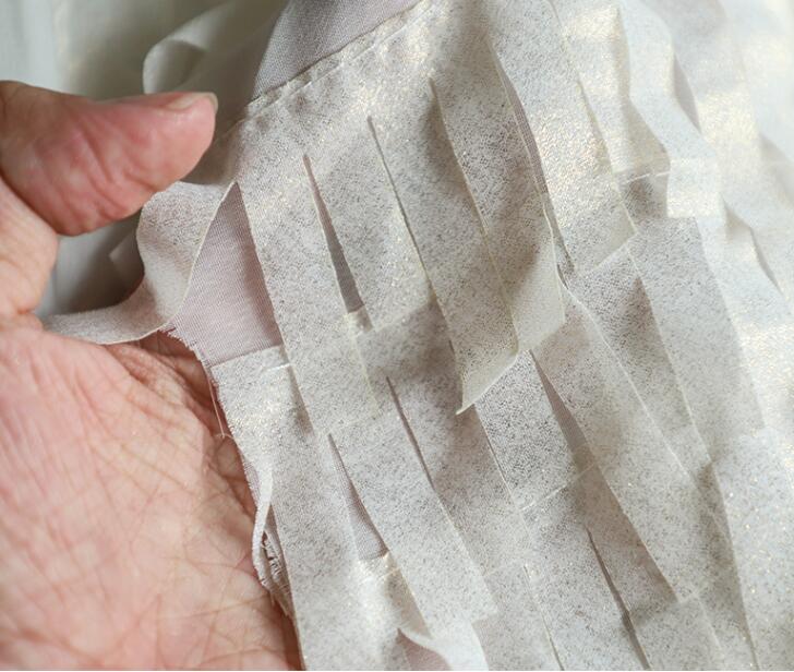 

Three-dimensional 2style striped feather tassel mesh clothing home textiles diy fabric dresses wedding gauze party tweed fabric A445