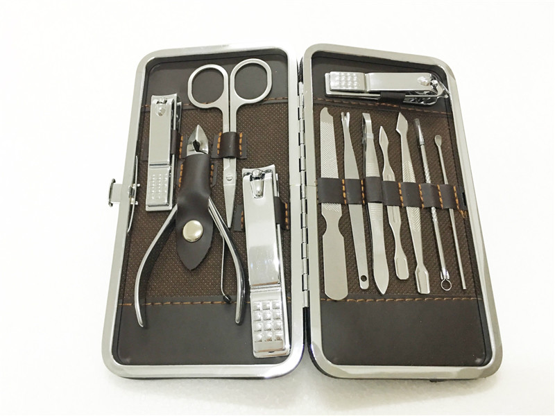 

12pcs Manicure Set Pedicure Scissor Tweezer Knife Ear Pick Utility Nail Clipper Kit ,Stainless Steel Nail Care Tool Set