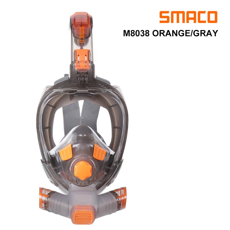

SMACO Full Face Snorkel Mask be Used with S400/S400+ MIni Scuba Independent Accessor Syste180 Degree View Dry Top Set Anti-fog