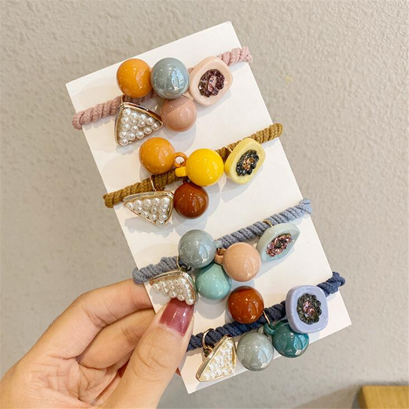 

1 pc Rhinestone Women Girls Pearls Hair Accessories Ornament Arcylic Fashion Korean Style Scrunchies Headband Elastic Hairband