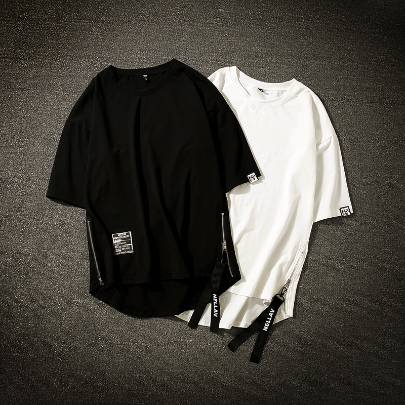 camiseta mitad blanca mitad negra