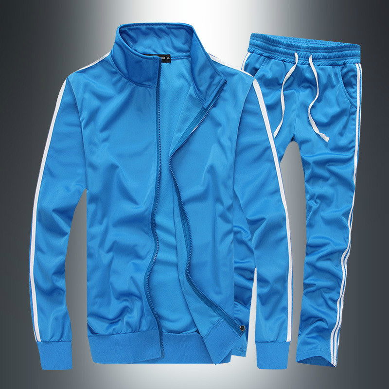 

PADEGAO Striped Tracksuit Men' Solid Sets Casual Sports Suit Men Sportswear Zipper Hoodie+Pants Training Suit PDG1263, Grey 038