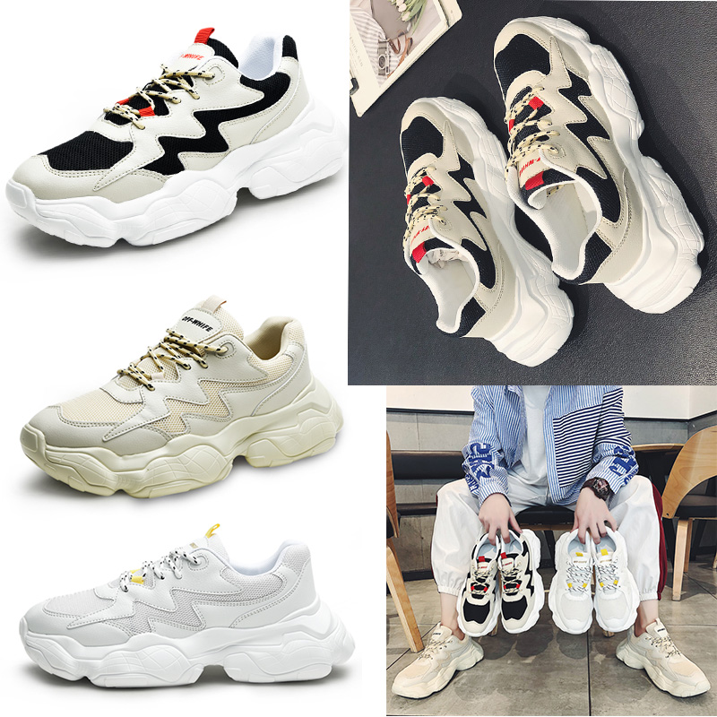 

non-brand fashion women men old dad shoes triple white grey red yellow mesh breathable comfortable trainers sneakers size 39-44, D2