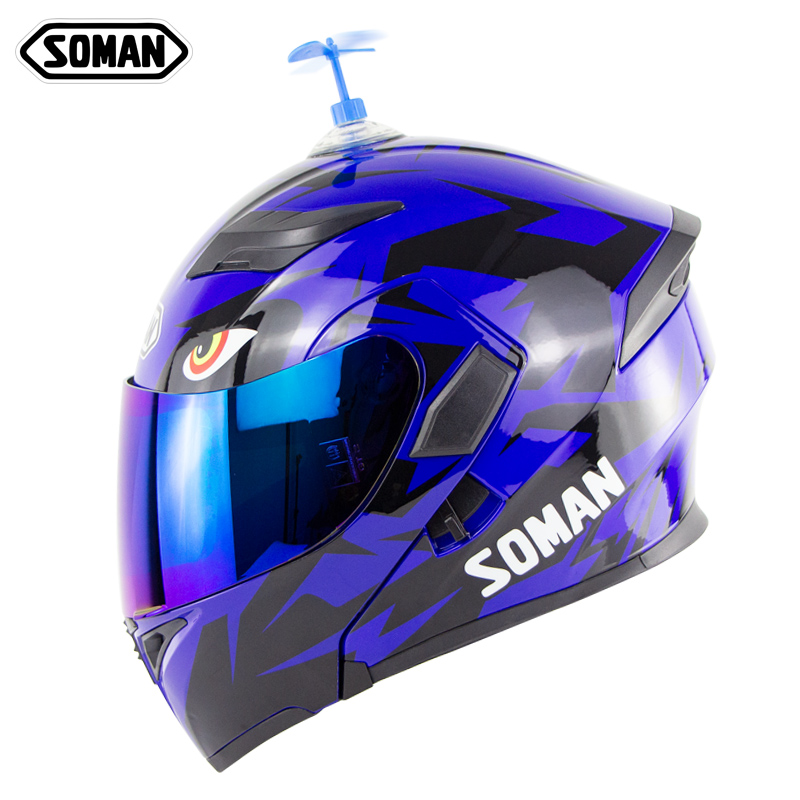 

Soman motorcycle helmet with accessory bamboo raft double visors motocross capacetesstree motor bike casco dot approval, Greens