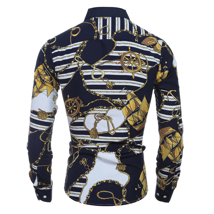 

Designer Men Shirt Spring and Autumn New Simple Men's Fashion Classic Vintage Color Slim Casual Long Sleeve Shirt WholesChian printed Shirt, Multi