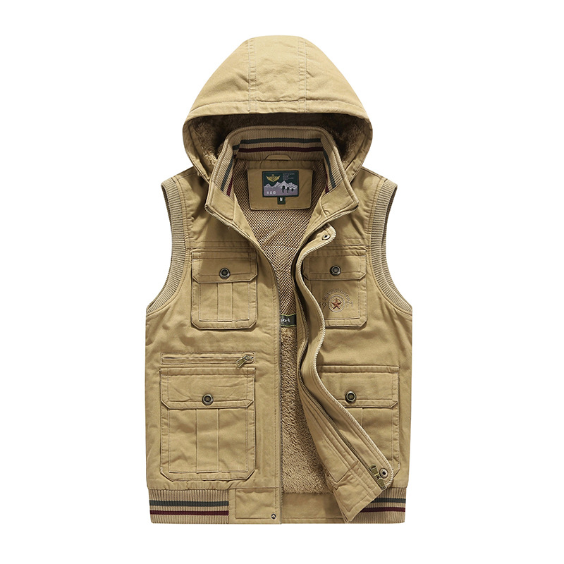 Chaleco de Cuero Grueso y Terciopelo de oto/ño e Invierno para Hombre de Internet