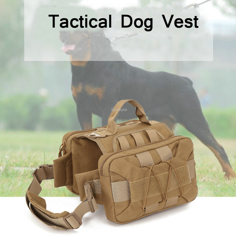 

Tactical Dog Vest Breathable Training Working Service Dog Harness Adjustable Cs Walking Molle Hunting Clothes Nylon, Black