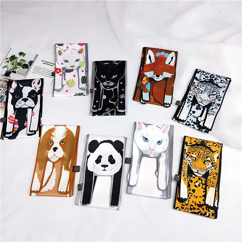 

Neck Scarf For Woman 2019 Brand New Fashion Lady Wraps Spring and Summer Cravat All-match High Quality Cartoon Animals Neckerchief LSF075