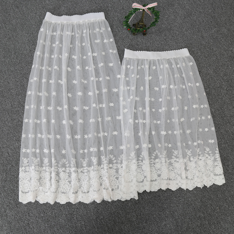

Lace Material Sexy Petticoat Lace Half Slip Slip Sexy 999, Long white
