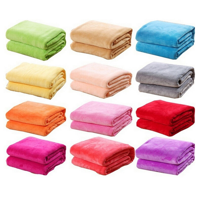 

Small Super Warm Solid Warm Micro Plush Fleece Blanket Throw Rug Sofa Bedding 50x70cm