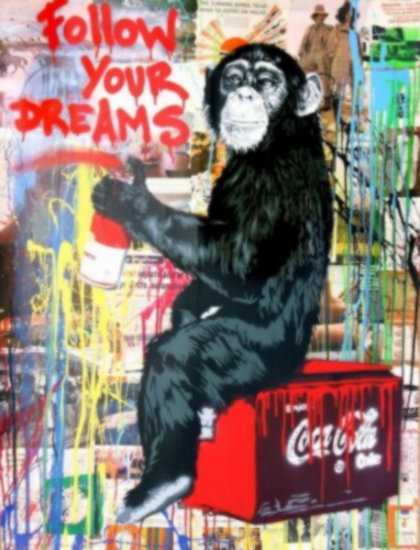 

Mr Brainwash Oil Painting On Canvas graffiti Art Monkey Wall Art Home Decor Handpainted &HD Print 191021
