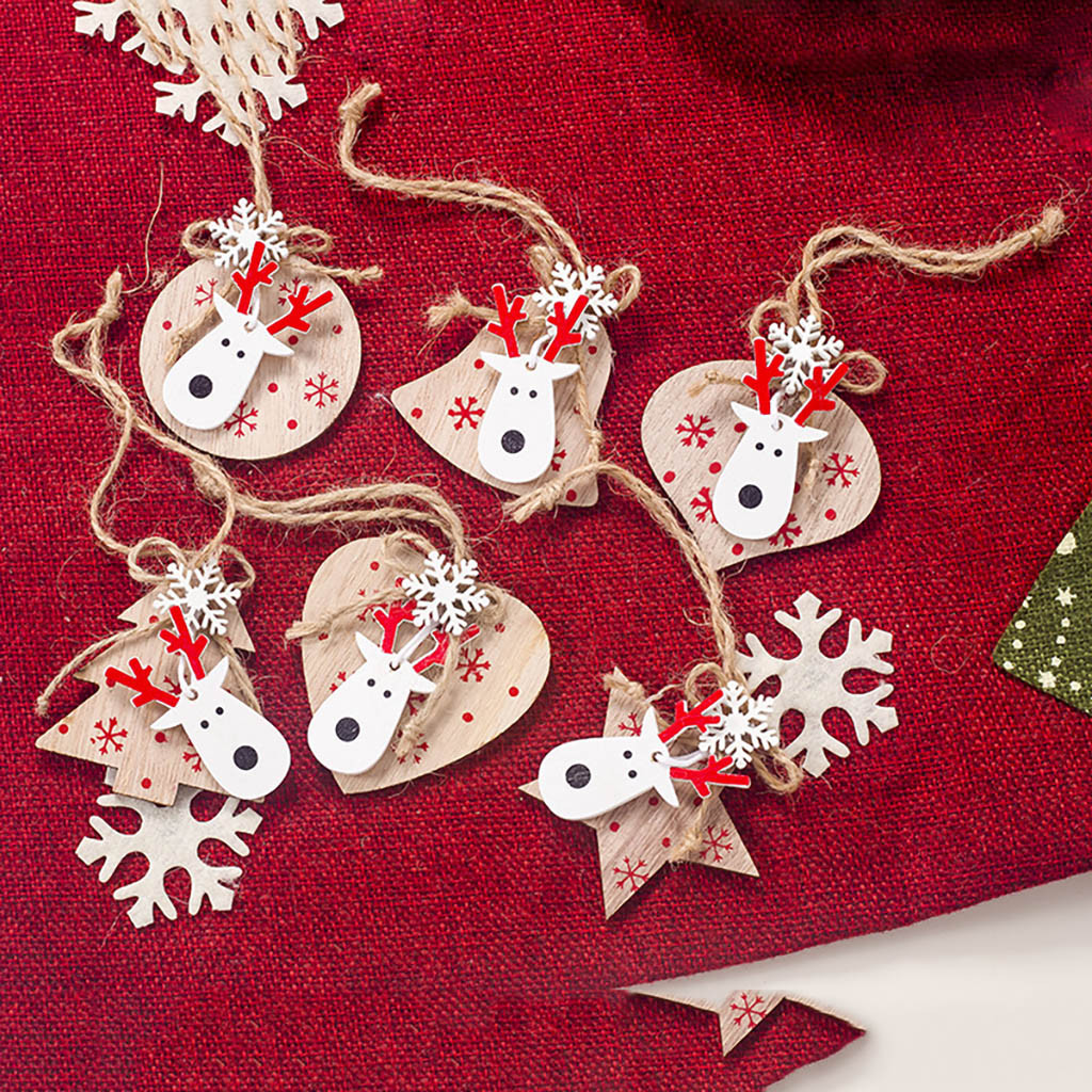 

3 pcs Village Christmas Hanging Ornaments Merry Christmas Tree Decoration Plastic Baubles Articles Xmas items#p7
