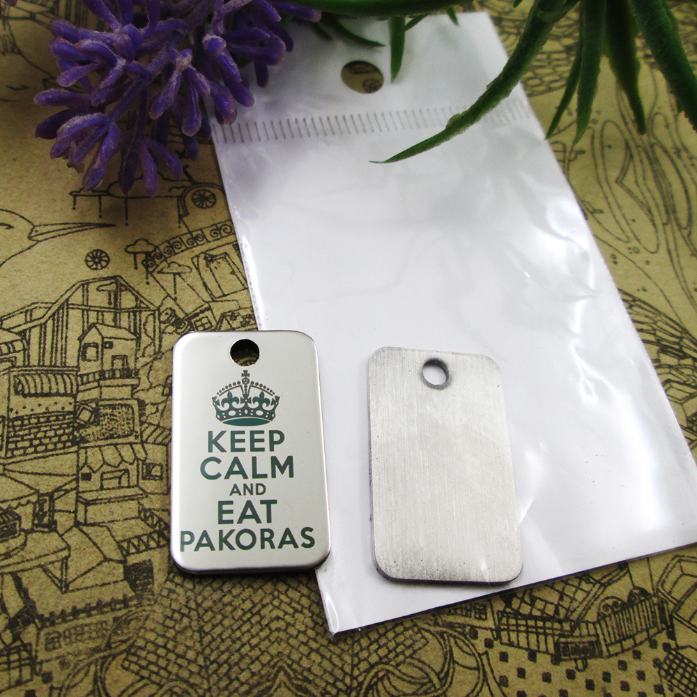 

40pcs--"keep calm and eat pakoras"stainless steel charms more style for choosing DIY Charms pendants for necklace
