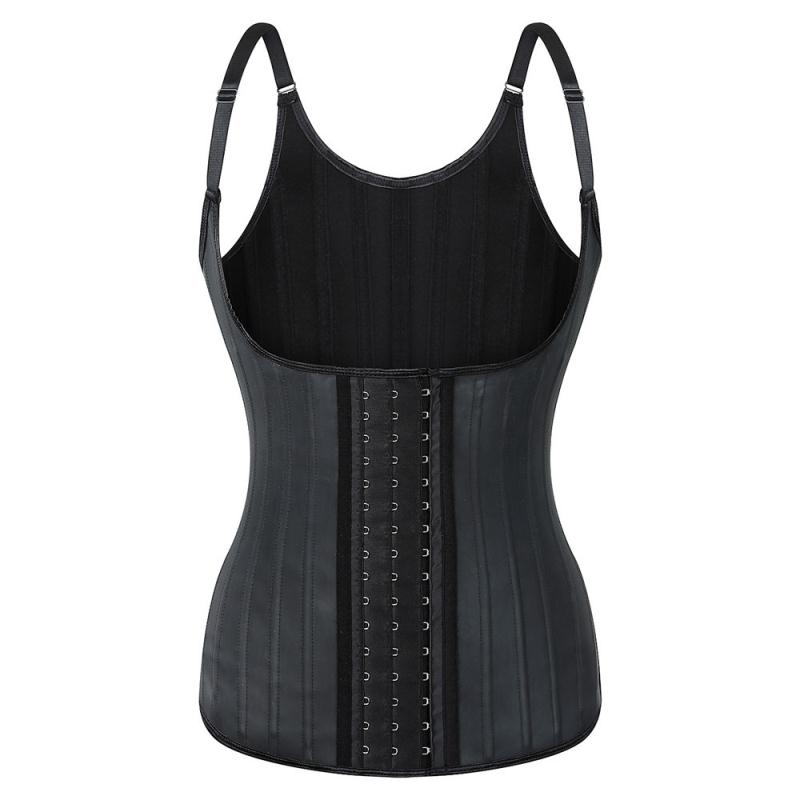 

25 Steel Bones Latex Waist Trainer Vest 3 Hooks Shinning Rubber Corset Women Plus Size Black Nude Corselet Adjustable Corsett