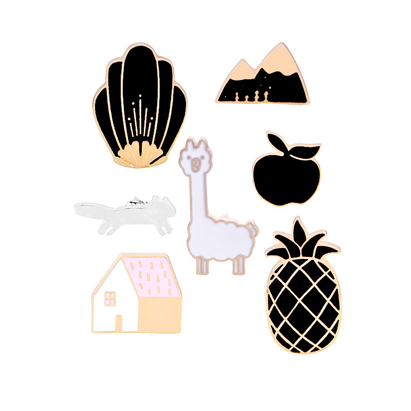 

Man Animals Brooches House Pin Pineapple Alpaca Lapel Pins Jackets Enamel Hat Women Apple Cartoon Button Gifts Jewelry Kid Badge Omgqr, Red;blue