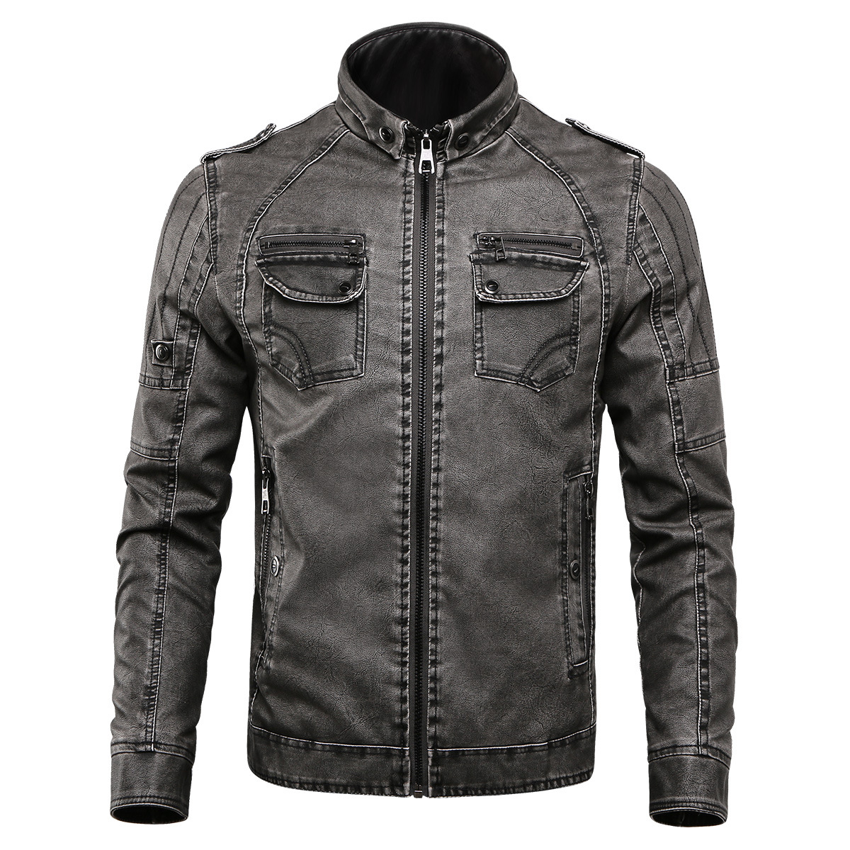 

jackets Men Leather Coat New Spring Winter Thick Warm fur liner mens Vintage PU Male Moto Motorcycle Coats, Yellow