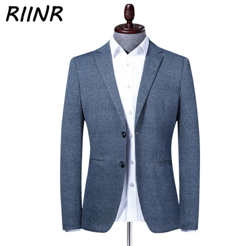 

Riinr 2020 Spring Autumn New High Quality Men's Suit Fashion Slim Suit Men Blazer Jacket Male Business Casual Clothing -4XL, Blue