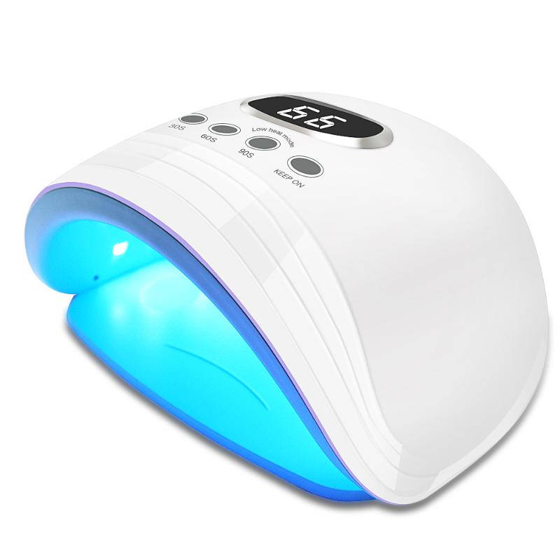

Newest 60w High Power Nail Lamp UV Light Smart Sensor Fast Curing Nail Dryer With Red/White Leds Time Setting For All Gels, Black us plug