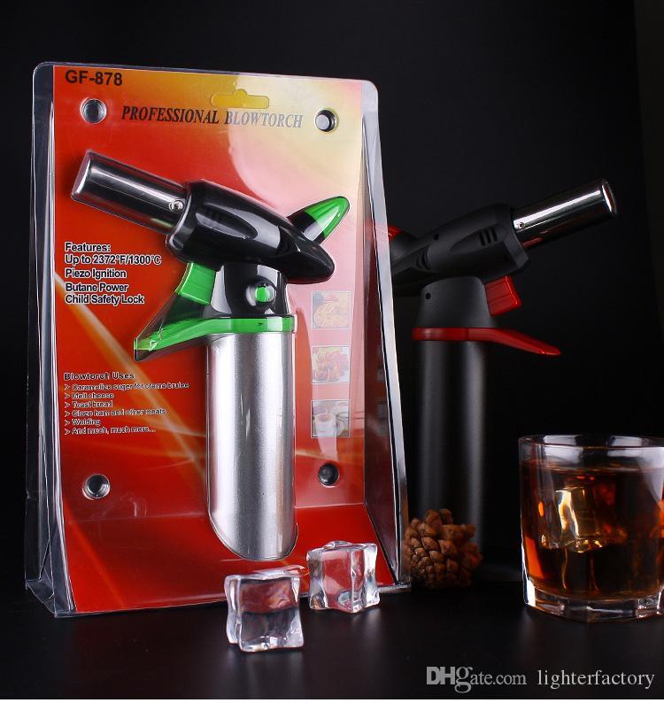 

1300'C Metal Dab Jet Butane Torch Lighter Windproof Jet Flames Micro Butane Torch Lighter Professional Kitchen Torch Lighter Brulee Cul