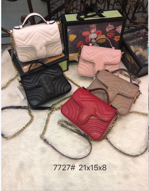 

4 colors Best quality Classic Leather chain hot sell 2020 new women bags handbags shoulder bags tote bags messenger, Red