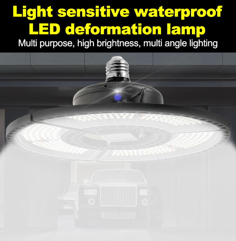 Deformable Folding Garage LED Bulbs Lamps E27 Super Bright Lighting 60W 80W 100W UFO High Bay Industrial Lamp for Warehouse LED007-image-545654392