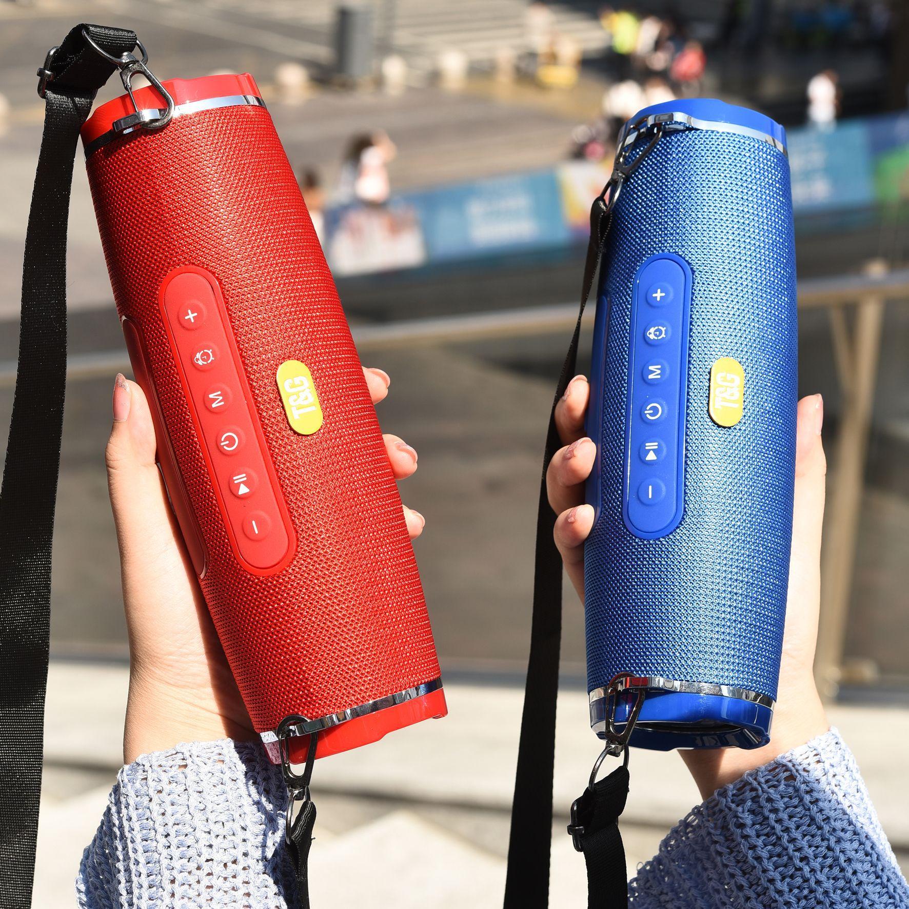 

Fashion TG176 Portable Bluetooth Speaker Wireless Column with FM Radio LED Alarm Clock USB TF Music Boombox Subwoofer Speakers for Computer