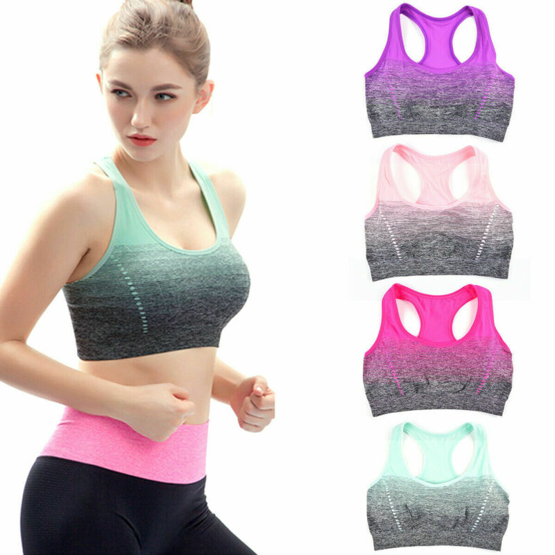 

Women Ladies Yoga Sports Running Bra Crop Top Vest Stretch Bras Shaper Padded Fitness Yoga Sports Bra Stretch Workout Crop, Green