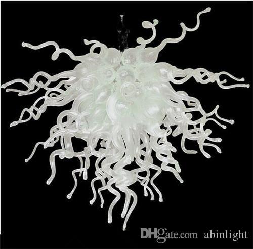 

Most Popular Pure White Blown Glass Chandelier Lighting Hotel Decor New Design Pretty Color Pendant Light LED Chandelier