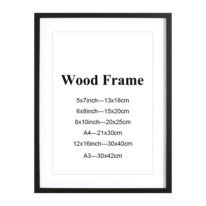 

Nordic Style Colorful Wood Picture Photo Frame Wooden Frame Nature Solid Simple Wooden Wall Mounting Hardware Included
