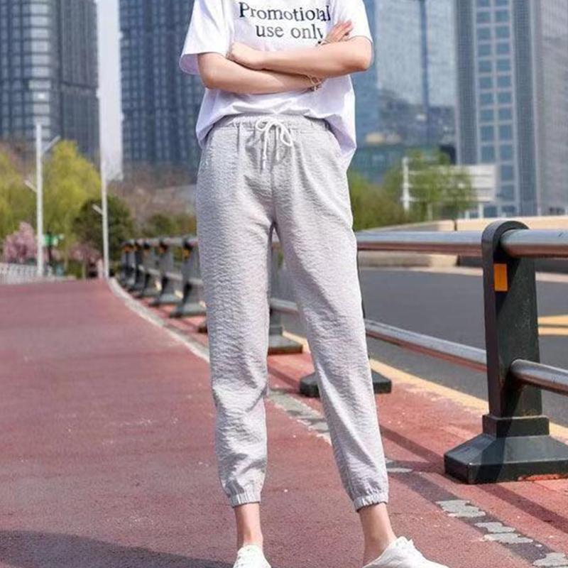 

Cotton Linen Sport Pants for Women Trousers Loose Casual Solid Color Women Trousers Pants Plus Size Women's Summer, Black