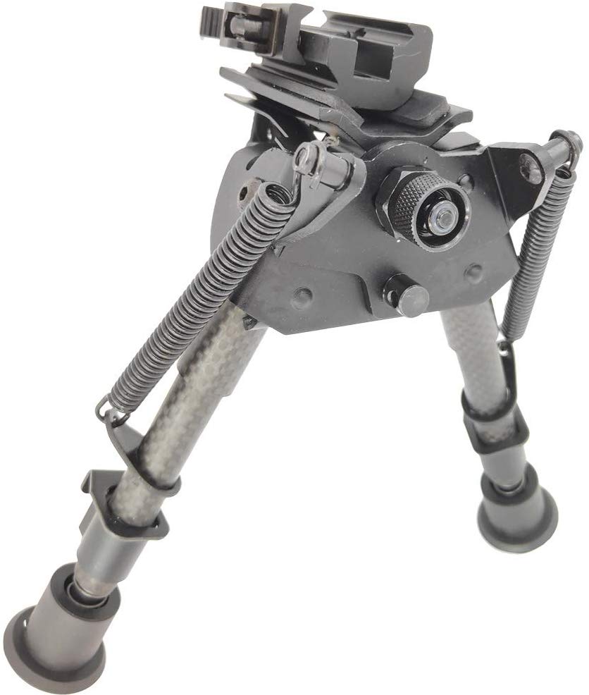 

6-9 Inch Tactical Lightweight Carbon Fiber Bipod Quick Release Swivel Style Solid Base for Picatinny Rail or Swivel Studs