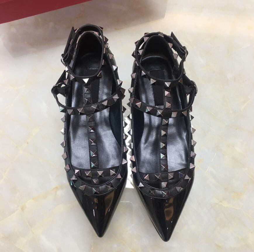 

Hot Sale-h heels dress shoes party fashion rivets girls sexy pointed toe shoes buckle platform pumps wedding shoes black