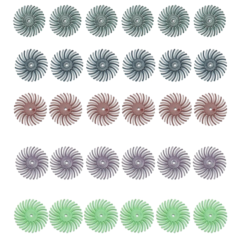 

Promotion! 30pc 1inch Radial Bristle Disc Brush 5 Grits + 5 Mandrel Rotary Adapter