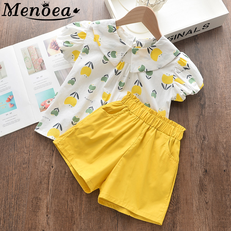 

Menoea Kids Clothing Sets 2020 Girls Sleeveless Flower Pattern Clothes Suits Children Outfits Girl Lapel Clothes Suit, Ap001