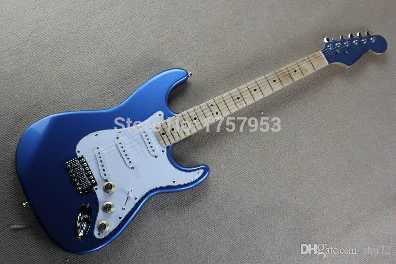 

Free shipping custom guitar factory 2015 New!!! Real photo Custom F ST blue Electric guitar maple fingerboard ST model
