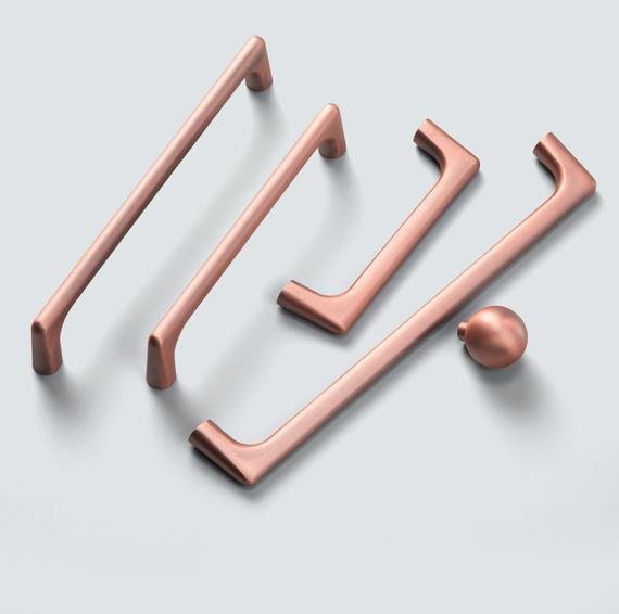 2020 Modern Copper Dresser Knobs Drawer Pull Handle Knob Bar Pulls